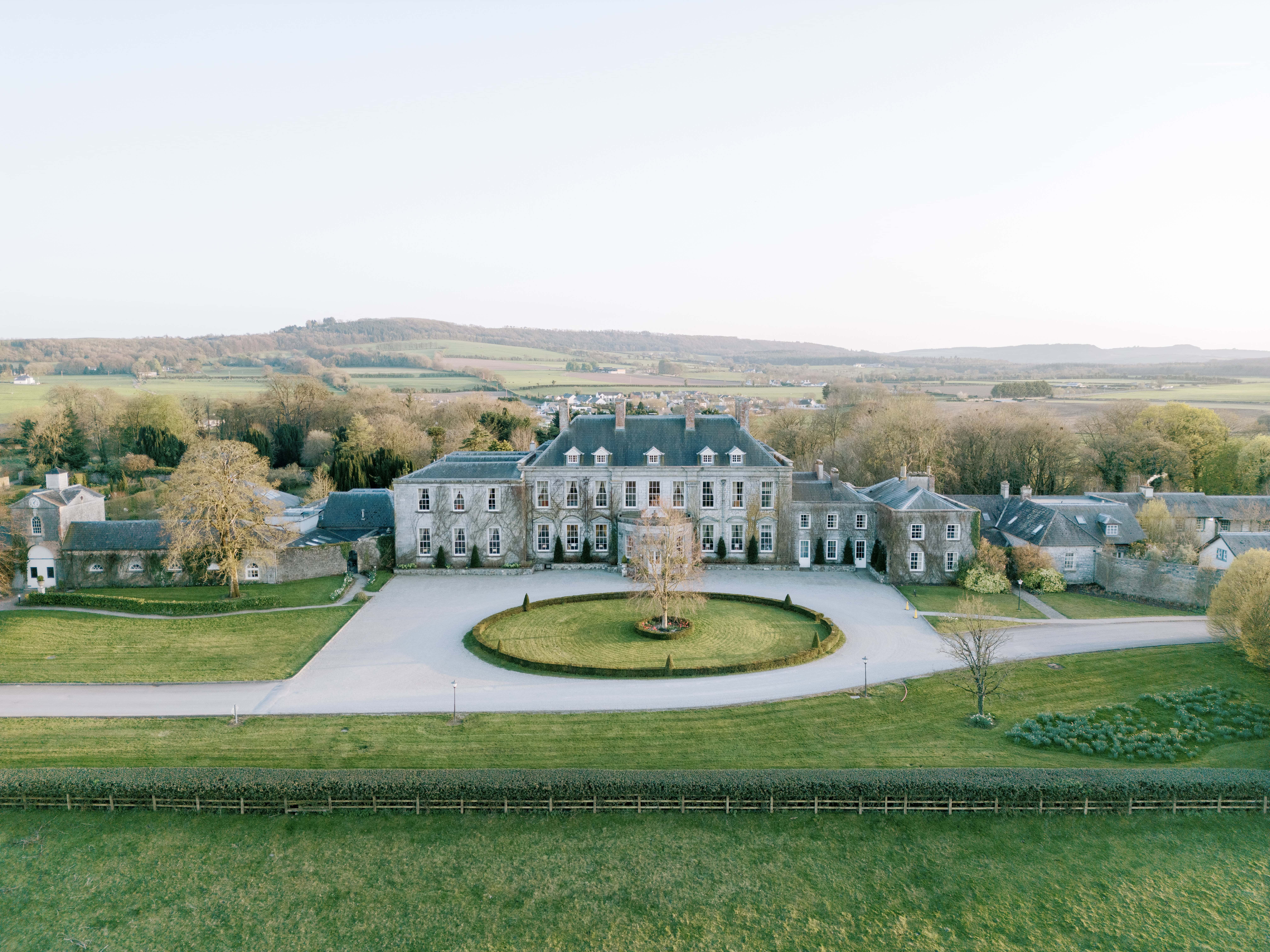Castle Durrow front view with stone architecture