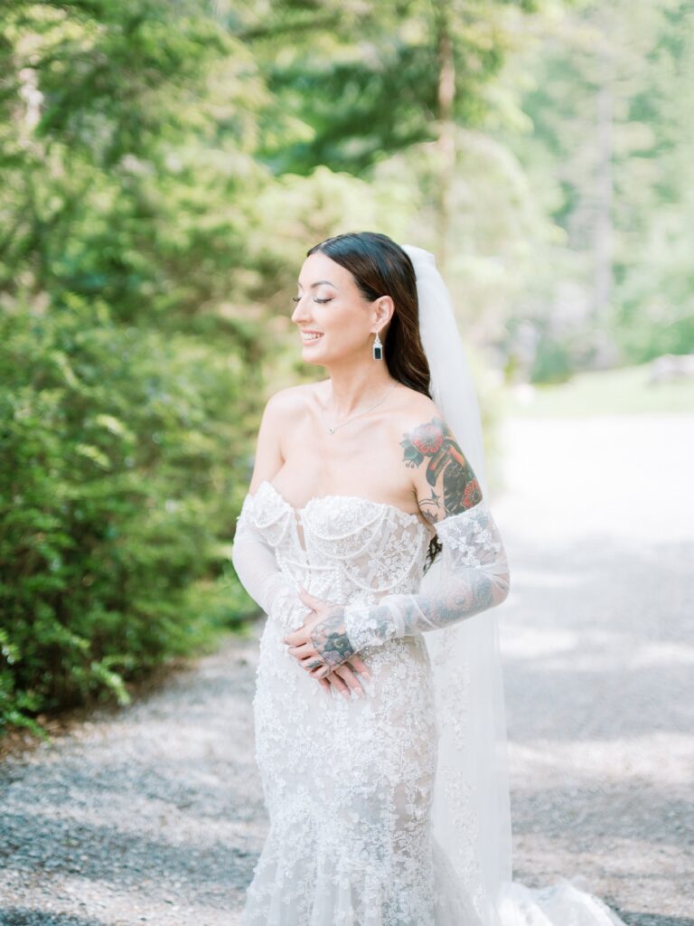 Elegant bridal portrait for couples who elope in Switzerland