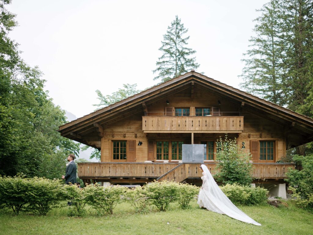 Private first look captured during an elope in Switzerland experience