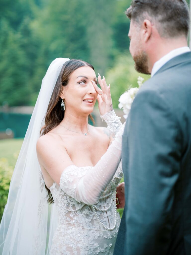 Emotional first look for a couple who choose to elope in Switzerland