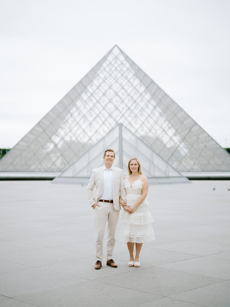 Couple anniversary photoshoot Louvre Paris France wedding photographer