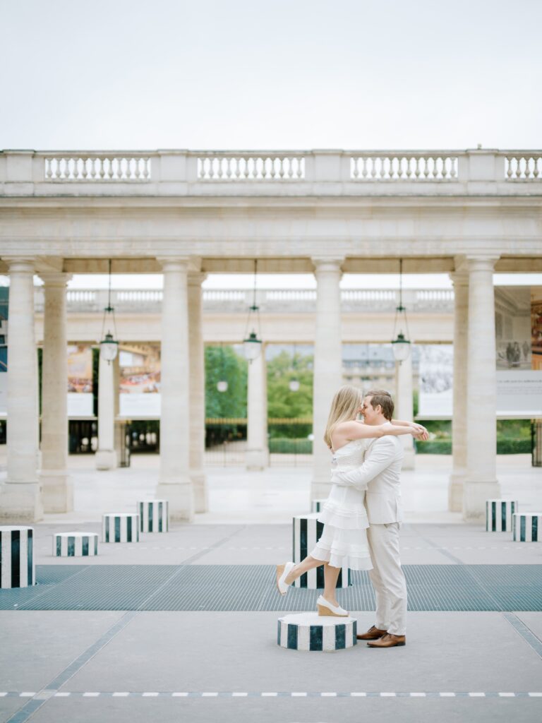 Luxury anniversary photoshoot Palais-Royal Paris best Paris wedding photographer