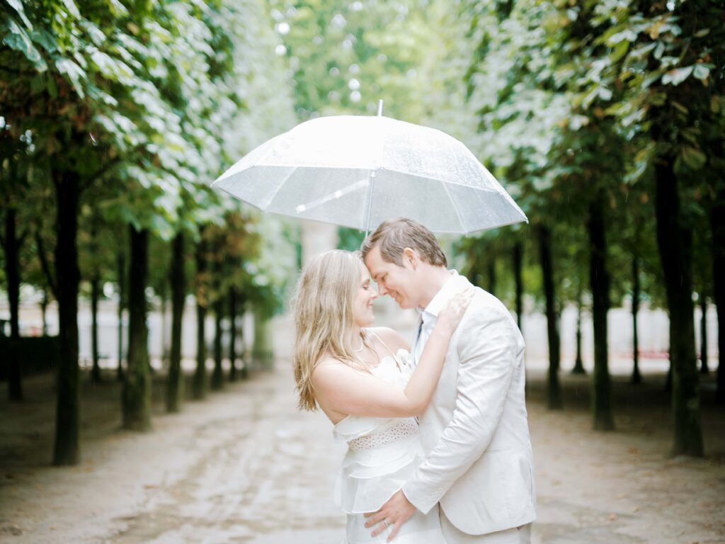 Timeless romantic photos in Jardin des Tuileries with Paris France wedding photographer