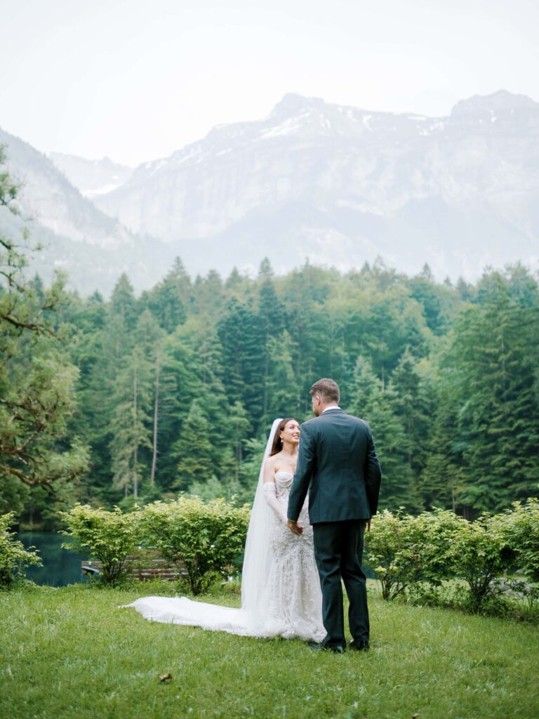Romantic couple portrait for lovers who choose to elope in Switzerland