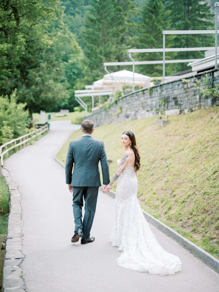 Fine art couple portrait captured after they elope in Switzerland