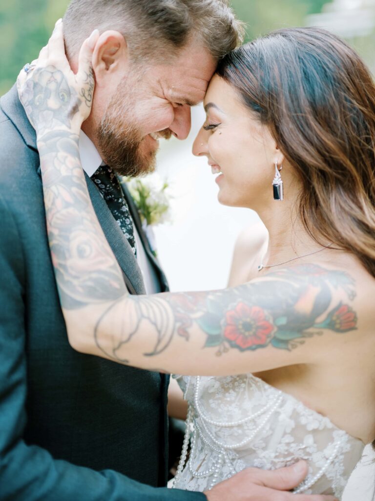 Candid couple portrait taken during an elope in Switzerland experience