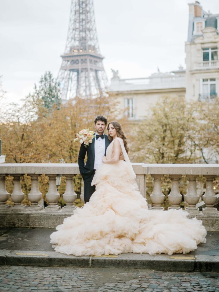 paris wedding photographer chic editorial bride and groom