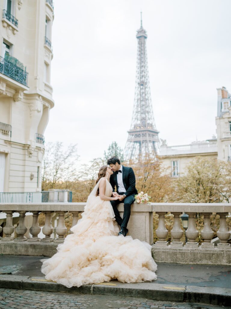 paris wedding photographer editorial couple portrait
