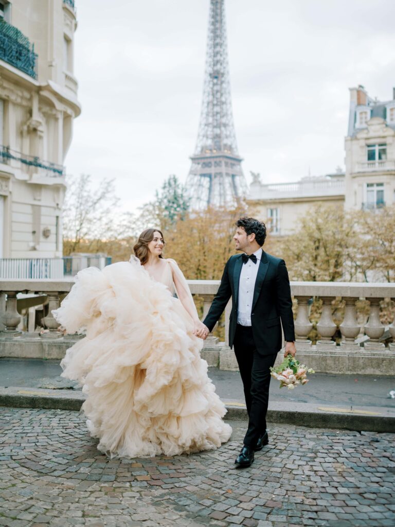 paris wedding photographer fashion inspired couple portraits